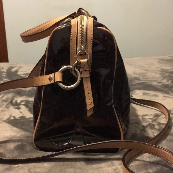 Coach embossed brown satchel bag - Picture 3 of 8